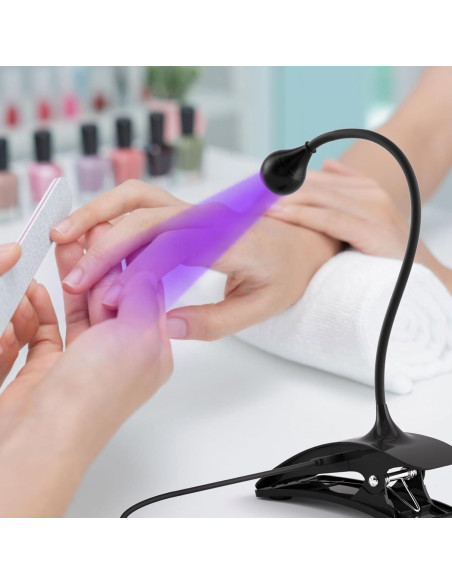 Lámpara UV para Uñas AORAEM Gooseneck 3W USB Negra