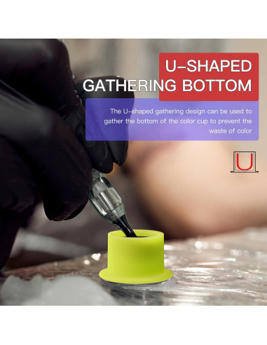 200 Tazas de Tinta Desechables OZER Azul para Tatuaje