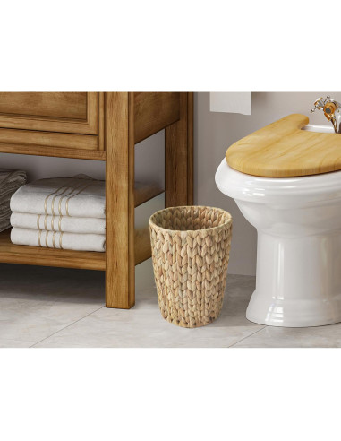 Cesta de Basura de Mimbre Coeusy 7.57 Litros Redonda