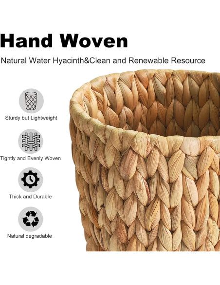 Cesta de Basura de Mimbre Coeusy 7.57 Litros Redonda