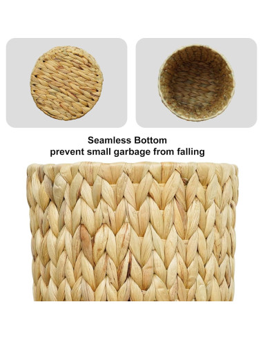 Cesta de Basura de Mimbre Coeusy 7.57 Litros Redonda