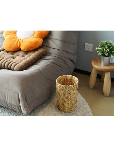Cesta de Basura de Mimbre Coeusy 7.57 Litros Redonda