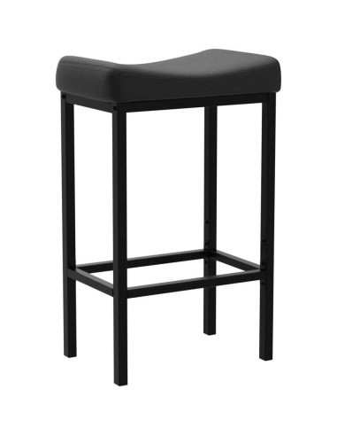 Juego de 2 Taburetes de Bar HOOBRO Negro 63 cm Altura