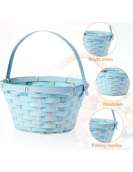 Cestas de Bambú Yulejo Redondas para Pascua - 6 Piezas Cestas de Bambú Yulejo Redondas para Pascua - 6 Piezas