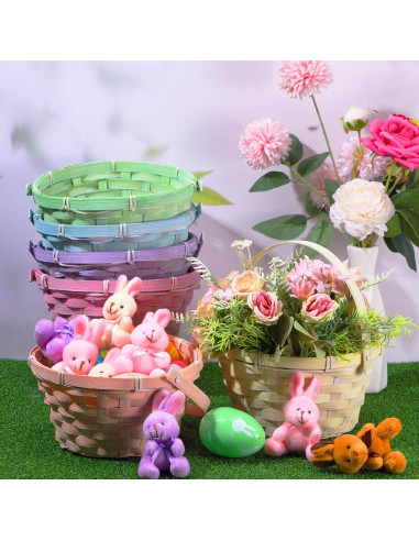 Cestas de Bambú Yulejo Redondas para Pascua - 6 Piezas