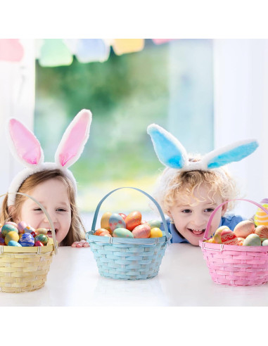 Cestas de Bambú Yulejo Redondas para Pascua - 6 Piezas