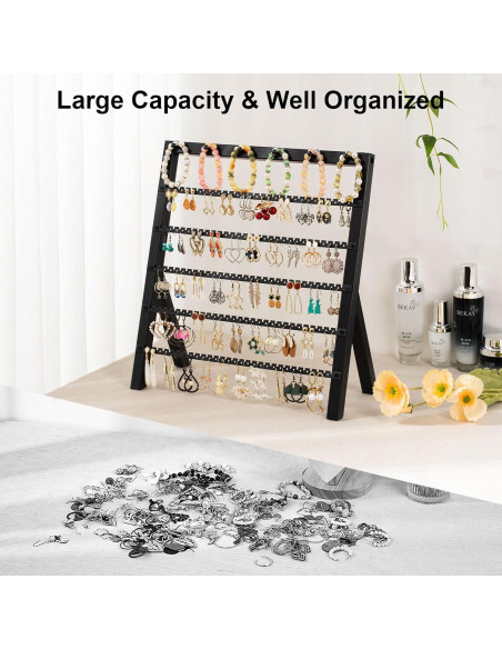 Organizador de Pendientes Emfogo de Madera Rústica 6 Niveles