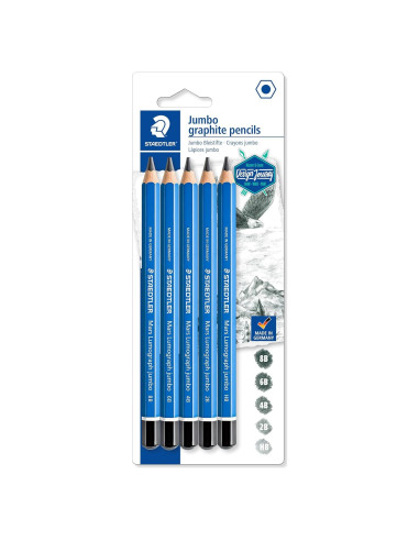 Set de 5 lápices de dibujo Jumbo Staedtler Lumograph 4B