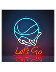 Letrero de Neón Baloncesto 'Vamos' LED 43.2x31.2cm Azul y Rojo
