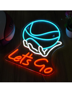 Letrero de Neón Baloncesto 'Vamos' LED 43.2x31.2cm Azul y Rojo 2