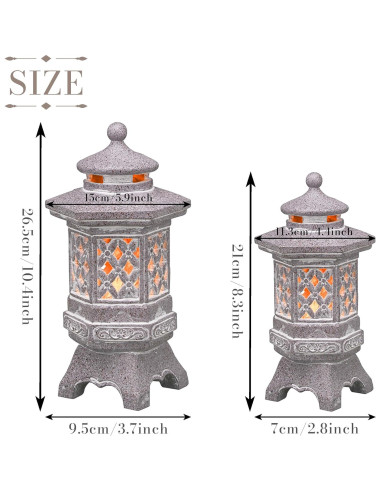 Estatua de Jardín Pagoda Solar Teresa's Collections 21.1 cm