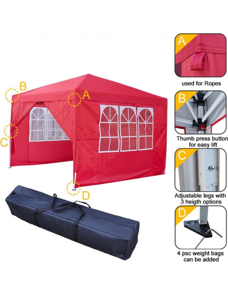 Carpa Plegable Panana 2.5m x 2.5m Impermeable con Bolsa