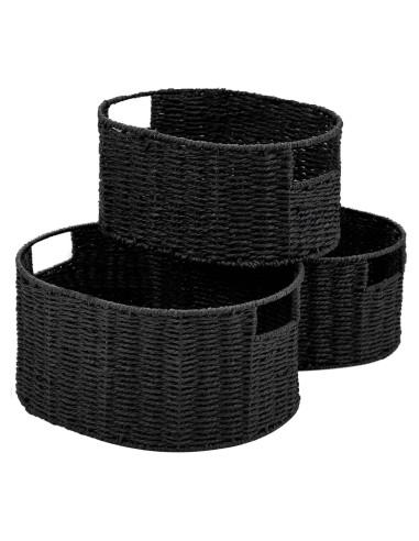 Juego de 3 Cestas de Mimbre Vagusicc Redondas 38.1x30.5 cm