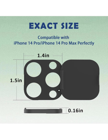 Cubierta de Cámara MakLuen para iPhone 14 Pro/Pro Max - Negro