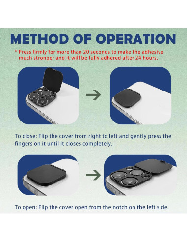 Cubierta de Cámara MakLuen para iPhone 14 Pro/Pro Max - Negro