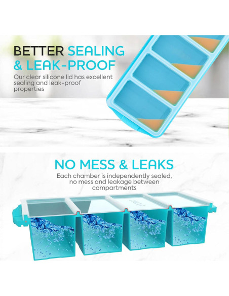 Bandeja de Congelador de Silicona Xomoo 2-Pack 1 Taza Apta Horno