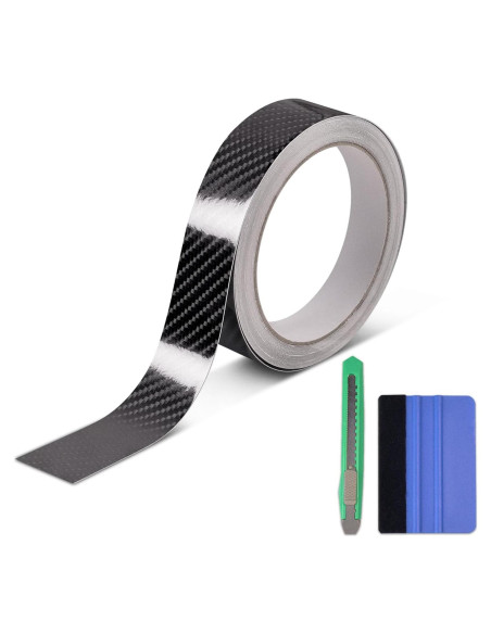 Cinta de Vinilo Lypumso 6D Negra 2.54cm x 9.14m para Automóviles