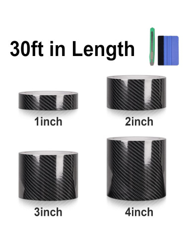 Cinta de Vinilo Lypumso 6D Negra 2.54cm x 9.14m para Automóviles