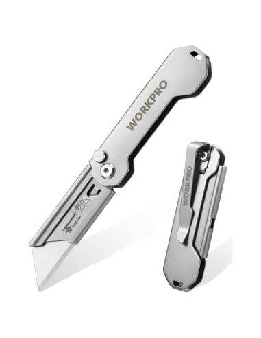 Cuchillo Utility Plegable WORKPRO Acero Inoxidable 14.5 cm