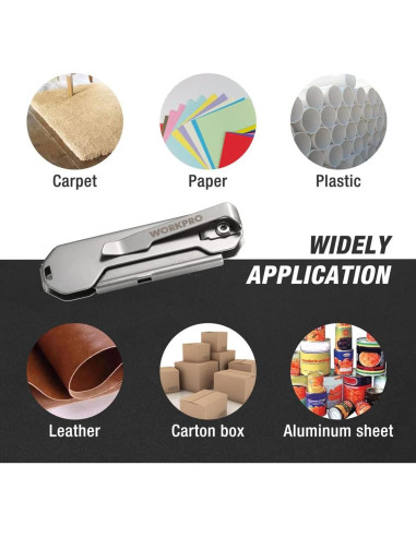 Cuchillo Utility Plegable WORKPRO Acero Inoxidable 14.5 cm