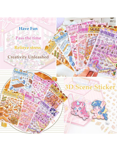 Calcomanías 3D DIY Genérico - Mini Hospital, Panda y Más