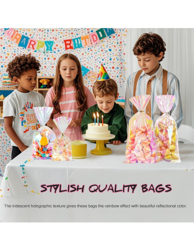 PACKSISTER Bolsas de Celofán Holográficas 5x7" 100 Pcs