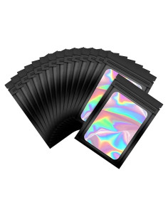 Paquete de 50 Bolsas Mylar Negras DYMSUP 6.1x6.1cm Reutilizables