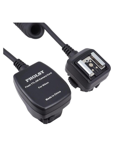 Cable de sincronización de flash PHOLSY TTL para Nikon - 2 m