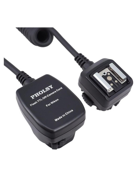 Cable de sincronización de flash PHOLSY TTL para Nikon - 2 m