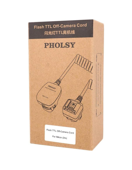 Cable de sincronización de flash PHOLSY TTL para Nikon - 2 m