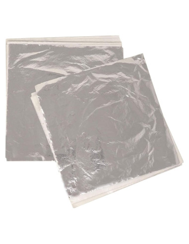 Papel de Foil Metálico Honbay 100 Hojas 14x14 cm Plata