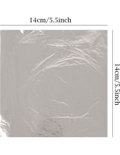 Papel de Foil Metálico Honbay 100 Hojas 14x14 cm Plata 2