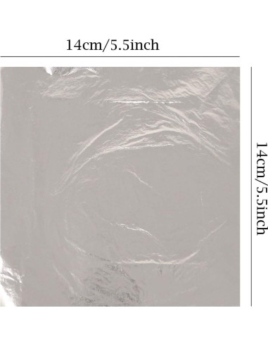 Papel de Foil Metálico Honbay 100 Hojas 14x14 cm Plata