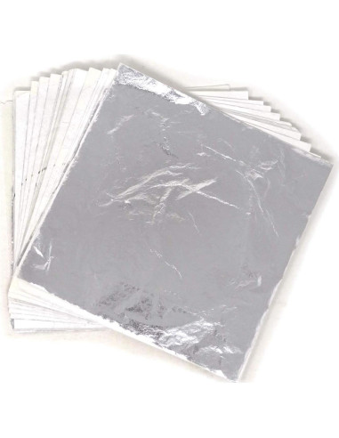 Papel de Foil Metálico Honbay 100 Hojas 14x14 cm Plata
