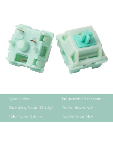Interruptores Mecánicos Akko Botany 45pcs Lineales Prelubricados