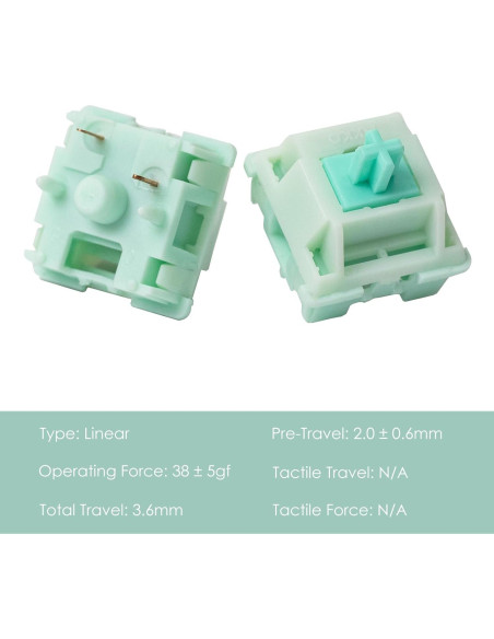 Interruptores Mecánicos Akko Botany 45pcs Lineales Prelubricados