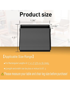 Protectores de Piso Rectangulares CHWM 1x1.5" 16PCS Silicona 2