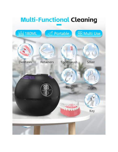 Limpiador Ultrasónico SENYUHAI 180ml para Dentaduras y Joyería