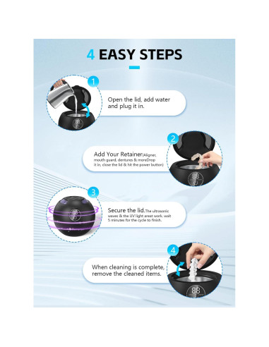 Limpiador Ultrasónico SENYUHAI 180ml para Dentaduras y Joyería