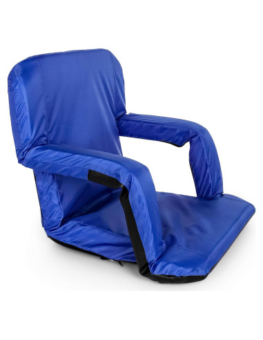 Asiento de Estadio Portátil Camco Azul | Cojín Acolchado y Reposabrazos