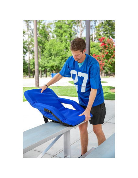 Asiento de Estadio Portátil Camco Azul | Cojín Acolchado y Reposabrazos