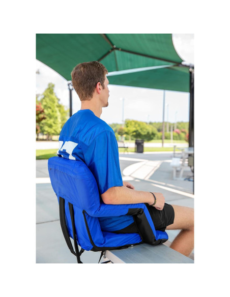Asiento de Estadio Portátil Camco Azul | Cojín Acolchado y Reposabrazos