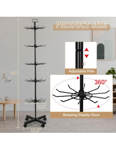 Soporte de Exhibición Minorista Exttlliy 5 Niveles Metal Negro 2