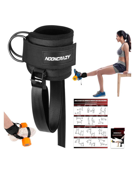 Correas de Tobillo Nooncrazy para Mancuernas - Nylon Ajustable 90 cm