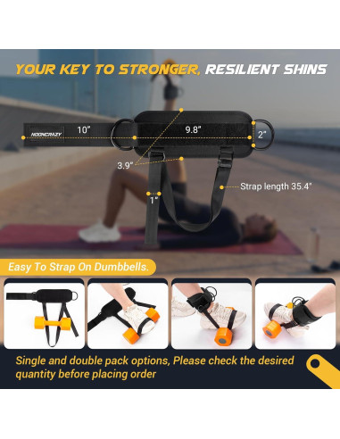 Correas de Tobillo Nooncrazy para Mancuernas - Nylon Ajustable 90 cm