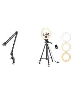 Soporte Giratorio para Micrófono RODE PSA1 + Luz de Anillo Sensyne 25.4 cm