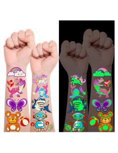 400 Tatuajes Temporales Luminiscentes AIRNOGO para Niños