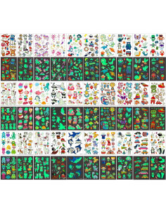 400 Tatuajes Temporales Luminiscentes AIRNOGO para Niños 2
