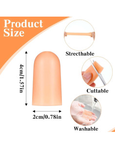 8 Protectores de Dedos de Gel Qianyu Color Piel Reutilizables 2