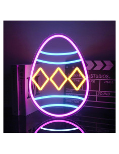 Luz de Neón Huevo de Pascua CKTBLEY 30x40 cm LED Decorativa